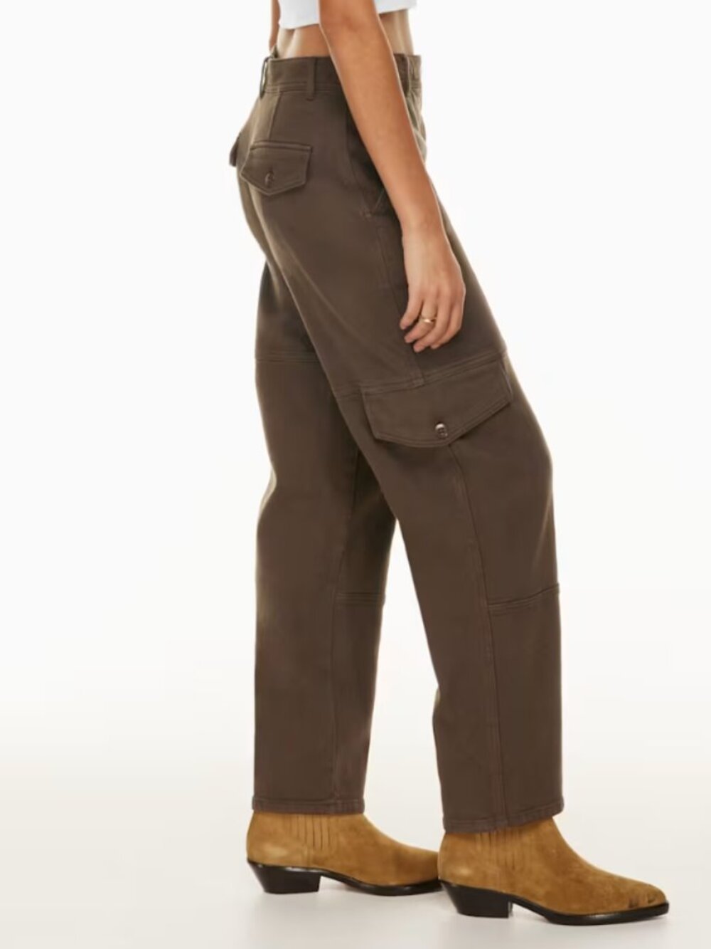 Aritzia Wilfred Free Maeve Cargo Pants Mocha Brown Neutral Size 4 Utility Casual